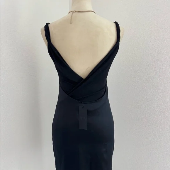 RtA Cali Slip Mini Dress 100% Silk Black Elegant Black Mini Dress Size 0